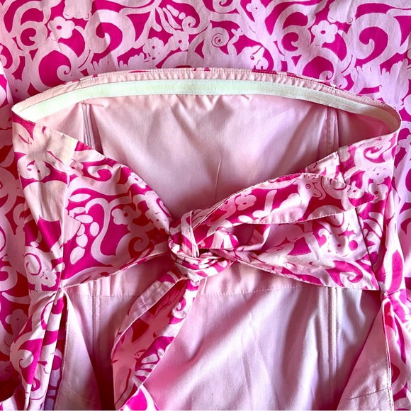 LILLY PULITZER Sabrina Princess Pin Strapless Open Back White Tag Dress Size 10 - Picture 6 of 6